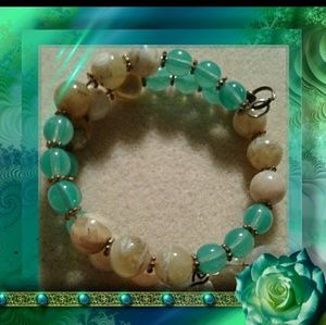 October: Genuine yellow opal memory wire bracelet (OPAL=1 of Oct. birthstones)